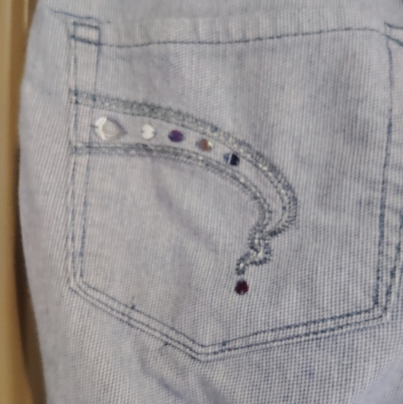 Women's FOJ French Dressing Cropped Blue Jean Denim Pants Size 12 - Picture 6 of 6